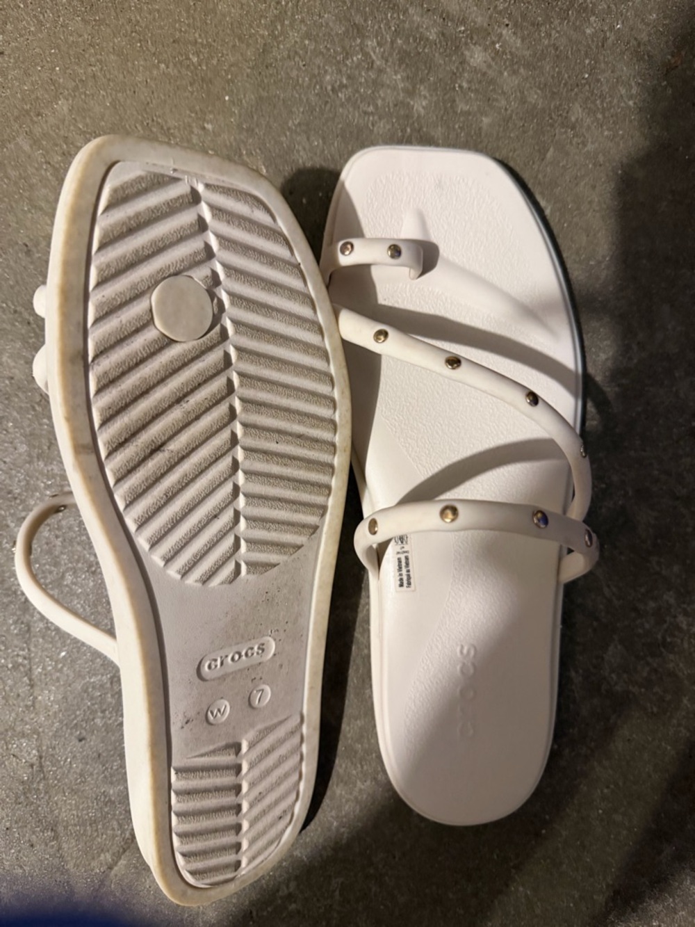 CROCS Women’s White Studded Strappy Sandal